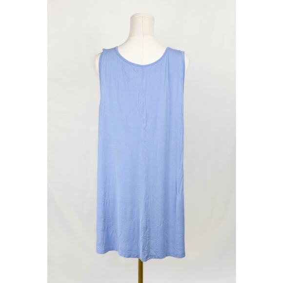 Lane Bryant Size 18/20 Blouse Sleeveless Eyelet Neckline Blue - Picture 2 of 6